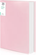 Phyxin 20-Pocket Portfolio Binder Organizer, Binder Sheet Protectors 8.5" x 11", Displaying 40 Page Plastic Folders for Documents, Document Organizer for Concert, Artwork, School & Office Use, Pink