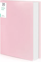 Phyxin 20-Pocket Portfolio Binder Organizer, Binder Sheet Protectors 8.5" x 11", Displaying 40 Page Plastic Folders for Documents, Document Organizer for Concert, Artwork, School & Office Use, Pink