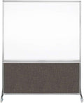 DivideWrite Mobile Whiteboard | Double Sided Dry Erase Board | Portable Office Cubicle Partition | Display for Classrooms, Conference Rooms, Meeting Areas and More | Mocha Fabric 5' Wide x 6' Tall