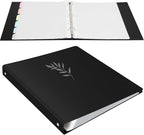 Uquelic 50-Pocket Binder with Plastic Sleeves for Letter/A4 Size(11" x 8.5"), Silver Leaf Printed Cover, Document Binder Organizer for Papers, Certificates and Artwork with Macaron PP Divider Pages
