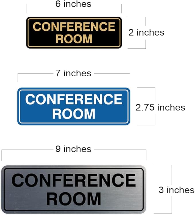 Standard Conference Room Sign - White - Medium 5 Pack
