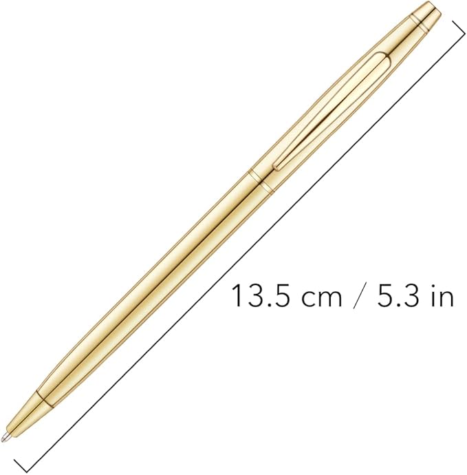 Unibene 6 Pack Slim Gold Ballpoint Pens Black Ink 1 mm - Black Ink, Nice Gift for Business Office Students Teachers Wedding Guest