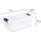 STERILITE 15 Qt ClearView Latch Storage Box, Stackable Bin with Latching Lid, Plastic Container to Organize Shoes in Closet, Clear Base, Lid (Pack of 12)