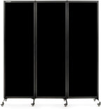 Upgrade Version Room Partition and Divider, Freestanding Rolling Dividers with Wheels,Office Privacy Screen Divider Wall,Classroom Felt Dividers,6'L* 6'7"H,3 Panel,Black