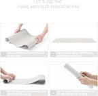 YSAGi Non-Slip Leather Desk Pad Long Size, Waterproof Laptop Computer Desk Keyboard Mat, Table Protector Blotter Mat, Large Mouse Pad for Office/Work/Home/Decor(Apricot Gray, 47" x 17")