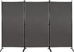 MAYOLIAH Partition Room Dividers 3 Panel Folding Privacy Screens 6 Ft Tall Portable Office Walls Dividers for Room Separator 102"x20"x71", Grey