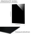 4 Pieces Black Acrylic Sheet, 8 x 10 Inch 1/8 Inch Thick, Black Cast Plexiglass Sheets for DIY Display, Handcraft, Home Decor, Painting, Display Stand, Photo Frame, Easy to Cut