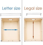 PRANDOM File Organizer Box - Set of 4 Collapsible Decorative Linen Filing Storage Hanging File Folders with Lids Office Cabinet Letter/Legal Size Light Grey (17x14x11.2 inch)