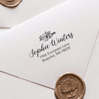 Custom Floral Address Stamp | Choose from 12 Designs | Multiple Ink Color Options | Envelope Return Address Stamp for Couple or Family (Design 6, Extra Large)