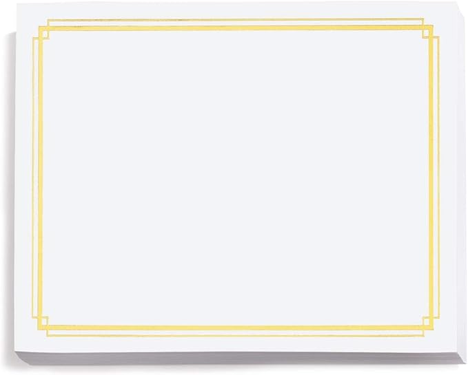 PaperDirect White Specialty Certificates, Gold Foil Border on 38lb Certificate Paper, 8.5 x 11 Inches, Laser and Inkjet Compatible, 30 Count, For School, Work, Diplomas & Award Certificates