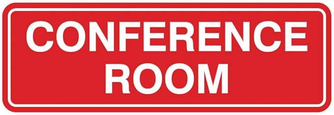 Standard Conference Room Sign -Red - Medium 2 Pack