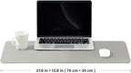 Leather Desk Mat - Non-Slip PU Desk Pad for Office and Home - Desk Organization and Accessories - Ideal for Large Mouse Pad and Desk Mats on Top of Desks (Silver,27.6"x 13.8")