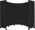 Versare MP10H Portable Folding Wall Partition | Economical 5 Panel Design | Portable Room Divider On Wheels | Adjustable, Freestanding Setup | Multiple Widths