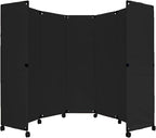 Versare MP10H Portable Folding Wall Partition | Economical 5 Panel Design | Portable Room Divider On Wheels | Adjustable, Freestanding Setup | Multiple Widths