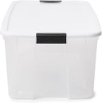Sterilite 4-Pack Ultra Latching Box, Storage Bins with Lids, Clear Plastic, 116 Quart - Heavy-Duty Organizing Containers for Closet, Bathroom, and Office