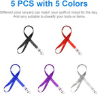 Mcyye 5 PCS Badge Lanyards with Clip for Keys & ID Badges, Premium Lanyard Strap for Teacher, Kids, Men, Women, Badge Lanyard for Cruise, Keys, Wallet, Phone, USB, Keychain