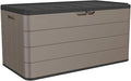 Decksplore 100 Gallon Plus Outdoor Storage Box Waterproof Lockable Resin Deck Box Large, Patio Storage Bin for Pool Accessories Cushion Furniture, Garden Tools, UV-Resistant Outside Delivery Brown