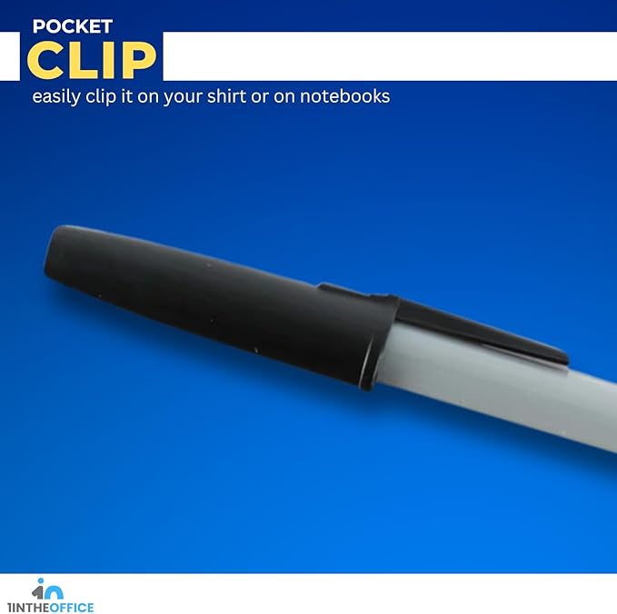 1InTheOffice Ballpoint Pens, Medium Point, Black Ink, 1.0mm, 12 Pack