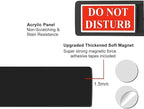 Do Not Disturb Sign & Please Knock Sign – Non-Scratch Magnetic Door Hanger for Hotels, Offices, Bedrooms – Durable Acrylic (Black)