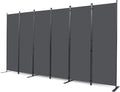 CHOSENM Room Divider, 6 Panel Folding Privacy Screens with Wider Support Feet, 6 Ft Portable Room Partition for Room Separator, 132" W X 71" H, Grey