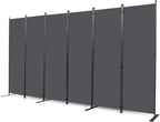 CHOSENM Room Divider, 6 Panel Folding Privacy Screens with Wider Support Feet, 6 Ft Portable Room Partition for Room Separator, 132" W X 71" H, Grey
