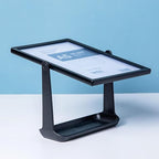ECKEK ABS Plastic Sign Holder, Menu Displays T Shape Sign Stand, Rotating Display Stand for Ads, Menu, Photos, Business Card (Black A5 148×210mm/ 5.83×8.27 inches)