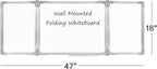 Whiteboard Set - Dry Erase Board 47 x 18 in with 1 Dry Wipe Eraser, 4 Markers, 4 Magnets and 6 Magnetic Notes - Large Wall White Board for Home and Office