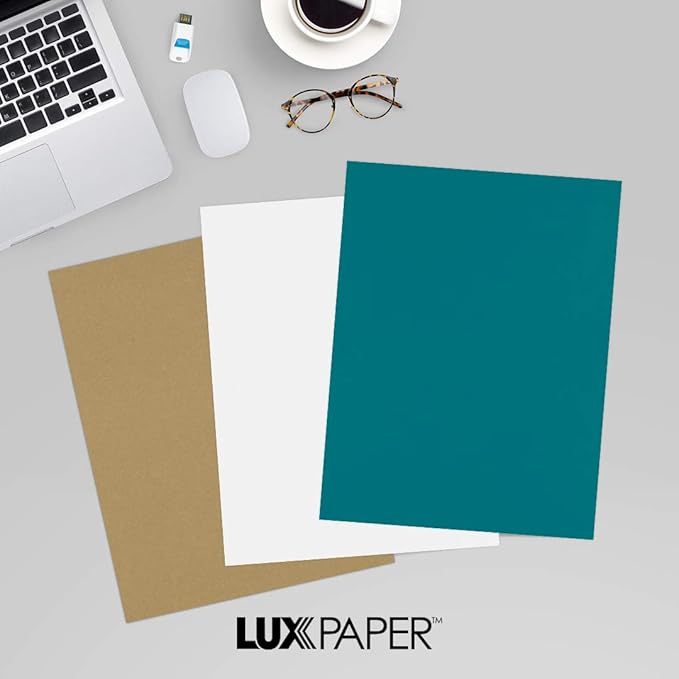 LUXPaper 8.5" x 11" Cardstock | Letter Size | Teal | 100lb. Cover (183lb. Text) | 50 Qty