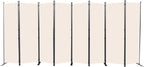CHOSENM Room Divider, 8 Panel Folding Privacy Screens with Wider Support Feet, 6 Ft Portable Room Partition for Room Separator, 176" W X 71" H, Beige