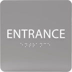 ADA CENTRAL SIGNS - 6" X6" Entrance Sign - ADA Compliant Tactile Graphics Grade 2 Braille Text Acrylic Wall Sign - Entry, Way in, Access Signs for Office, Hotel, Schools, Apartment, and Restaurants