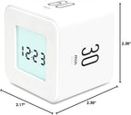 mooas Multi Clock Time Cube Timer (White), Alarm & Backlight Desk Productivity for ADHD Kids Classroom Study, Kitchen, Cooking, Desk, Office, Time Management 5,15,30,60 min Timer Various Setting