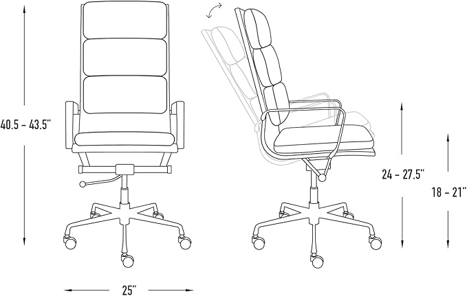 Laura Davidson Furniture SOHO II Tall Back Padded Management Chair (White)