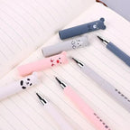 Piaogui 4pcs 0.5mm Erasable Gel Pens,Kawaii Cute Bear Pig Erasable Gel Pen Set Kawaii Pens Back to School Stationery Supplies for Writing Noting Journaling Kids Gifts (4Pcs)