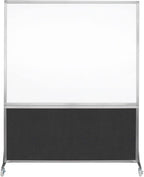 DivideWrite Mobile Whiteboard | Double Sided Dry Erase Board | Portable Office Cubicle Partition | Display for Classrooms, Conference Rooms, Meeting Areas and More | Black Fabric 5' Wide X 6' Tall