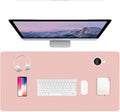 PU Leather Desk Pad Protector Gaming Mouse Pad Non Slip Desk Mat for Keyboard and Mouse Waterproof Desk Writing Pad for Office and Home Desk Accessories(Pink, 23.6 * 11.8)