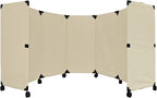 Versare MP10S Portable Folding Wall Partition | Economical 5 Panel Design | Portable Room Divider On Wheels | Adjustable, Freestanding Setup | Multiple Widths