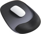 ErgoEase Ergonomic Mouse Pad with Gel Wrist Support - Premium Lycra Fabric, Non-Slip, Ideal for Laptop & Desktop, Office & Gaming，Desk Accessories (02Onxy Black)
