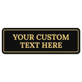 Custom Wall or Door Sign, Personalized Square Plaque Engraved Message for Bussiness, Property and Home Indoor/Outdoor, 2x6 Inches, Made in USA by Sigo Signs