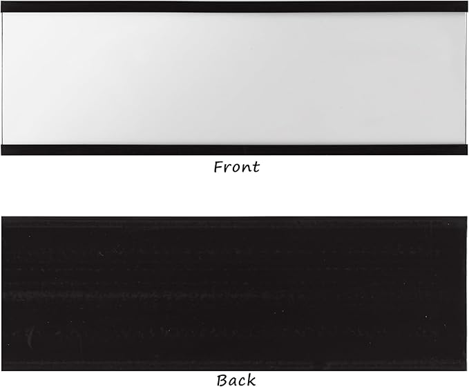 Realth C Channel Magnetic Label Holders 50 Pack 1'' x 2'' with Paper Inserts and Clear Plastic Protectors, Magnetic Data Card Holders File Cabinet Labels for Metal Racks and Shelves