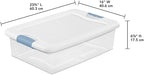 Sterilite 6-Pack Latching Box, Under Bed Storage Bins with Lids, Clear Plastic, 32 Quart - Heavy-Duty Organizing Containers for Closet, Bathroom, and Office