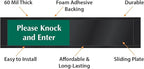 SmartSign Privacy Sign Please Knock And Enter/In Session Door Slider Sign for Office, Conference, Hotel, Hospital, Therapy, Training| 2.25" x 10" Plastic Black, Made in USA