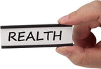 Realth C Channel Magnetic Label Holders 50 Pack 0.78" x 2" - Magnetic Name Tags for Lockers,Shelving, Bins, Library, Supermarket