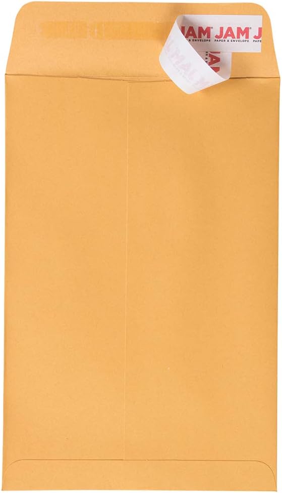 JAM PAPER 6 x 9 Open End Catalog Envelopes with Peel and Seal Closure - Brown Kraft Manila - Bulk 250/Box