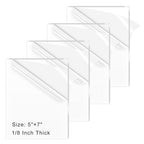 4 Pack 5x7 Inch Acrylic Sheet 1/8" Thick, Cast Acrylic Sheet, Clear Plexiglass Sheets, for Craft Projects, Display Cases, Signs, Photo Frame