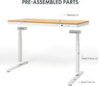 SANODESK Standing Desk with Drawer,Dual Motor 3 Stage Electric Height Adjustable Home Office Desk with Storage & Wireless Charging, 55 inch Bamboo Tabletop/White Frame
