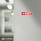 iSYFIX Exit Signs 12 Pack 12x4 Inch with Directional Left Arrows - Rust Free Aluminum, Laminated for UV, Weather, Scratch Resistance - Ideal for Offices, Schools, Theaters, Restaurants