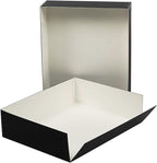Lineco Museum Archival Storage Box, 9.25x11.75x3 in. Drop Front Design. Acid-Free with Metal Edge. Organize Photos, Pictures, Prints, Documents, Crafts, DIY. Black, 2 Pack