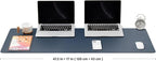 Large Desk Mat - 47.2"x 17" Non-Slip PU Desk Pad for Office and Home - Ideal for Large Mouse Pad and Desk Mats on Top of Desks(Dark Blue)