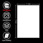 OcePor 100 Sheets White Cardstock 11” x 17”, 92lb/250gsm Card Stock, Thick Card Stock Paper, Heavy Cardstock Paper for Printer, Resume, Scrapbooks, Art, Crafts, Business Cards