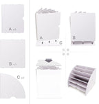 SONGWAY Fan Shaped Desk File Organizer - 6 Compartments File Holder for Desktop, Magazine Rack, Mail Holder, File Sorter, Paper Organizer for Home Office Classroom, White